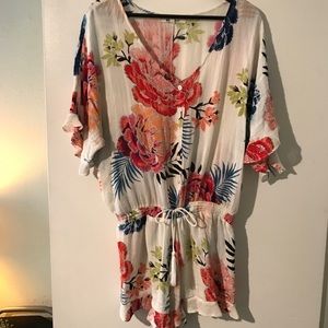Floral beach cover up romper